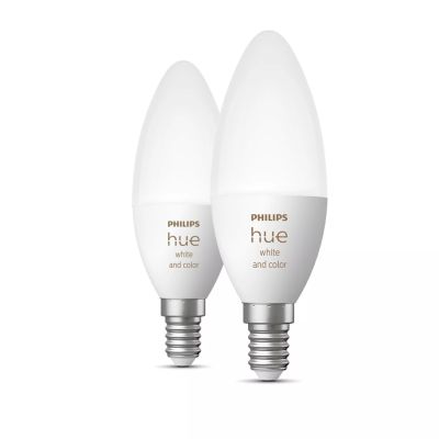 2. Philips Hue Smart-Glühbirne mit weißer und farbiger Ambientebeleuchtung E14 Kerzenform (2 Stück)