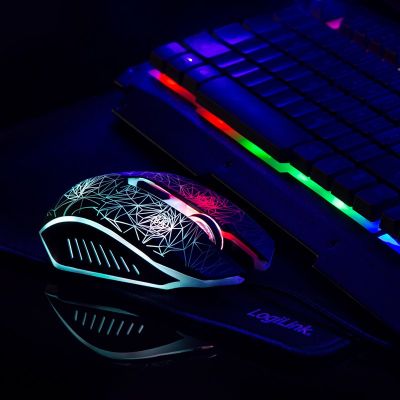 8. LogiLink ID0185 Gaming-Tastatur und Maus inklusive USB-QWERTZ-Tastatur (Englisch, Schwarz)