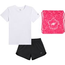 Set für Mädchen 4F F070 T-Shirt, Shorts, Tasche 4FJWSS26TAPSF070 90S