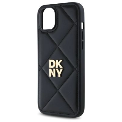 6. DKNY Quilted Stack Logo iPhone 15 Plus Hülle - Schwarz