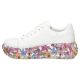 4. Leder-Plateau-Sneaker mit weißem Blumenmuster Filippo DP7507