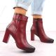 17. Damen-Stiefeletten mit Blockabsatz, warm gefüttert, rot M.Daszyński AF125-22