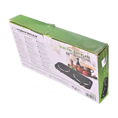 38. ESPERANZA Elektroherd Yellowstone 1500W + 1000W Schwarz EKH014K