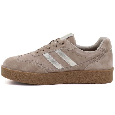 3. Beigefarbene Plateau-Sneaker aus Leder für Damen, S.Barski LR62-7107