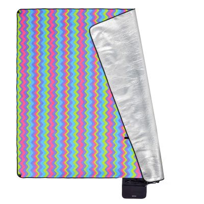 9. METEOR PICKNICKDECKE 200x200 cm XXL Zickzack mehrfarbig