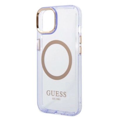 6. Ratet Guess , GUHMP14SHTCMU iPhone 14 6,1" lila/lila Hartschale Gold Outline Translucent MagSafe