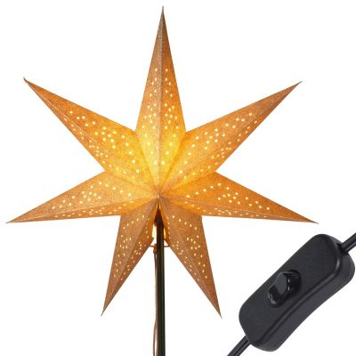 2. Dekorativer Stern mit LED-Beleuchtung, Höhe: 65 cm, Champagner