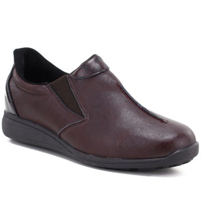 Damen-Lederschuhe mit Keilabsatz, bordeauxrot M.Daszyński SFY2647-5