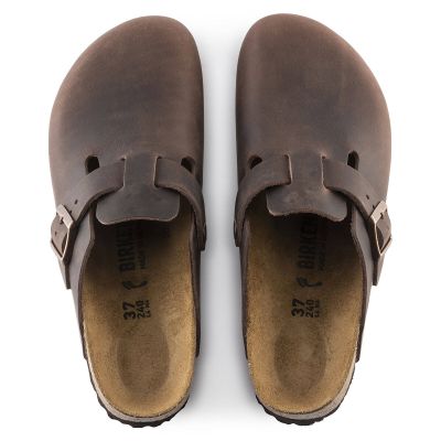 9. Birkenstock Boston Habana Clogs aus geöltem Leder, normale Weite, Damen-/Herrenschuhe (0860131)
