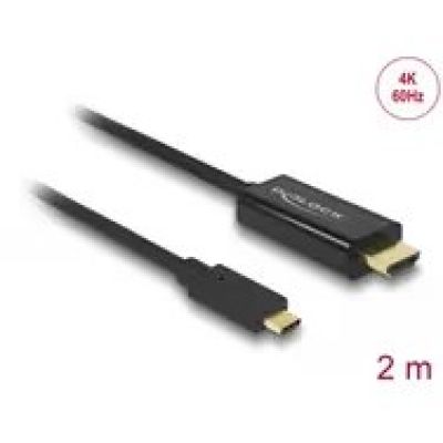 DeLOCK 85291 2m USB Typ-C HDMI-Kabeladapter Schwarz