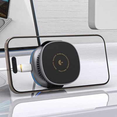 6. Dudao A11S 3-in-1 kabelloses Ladegerät, kompatibel mit MagSafe, für Smartphone, Smartwatch und Kopfhörer – schwarz