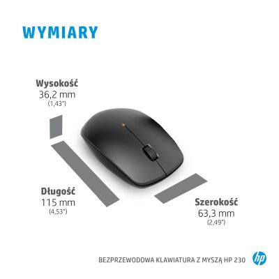 9. HP 230 Kabellose Maus- und Tastatur-Kombination, Schwarz, Deutsches QWERTZ-Layout, 18H24AA#ABD