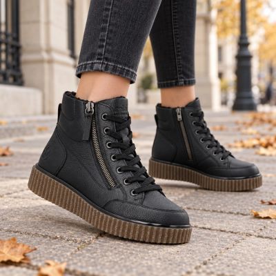 6. Damen-Keilstiefeletten, komfortabel, schwarz, Rieker Y4312-00