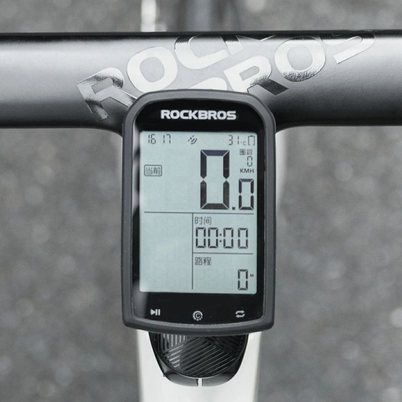 5. Rockbros WT-2 Fahrradcomputerhalterung mit AirTag-Ablagefach – Schwarz