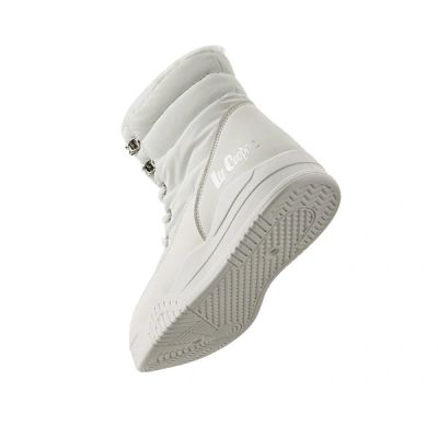 2. Lee Cooper Damen-Winterstiefel, weiße, gefütterte Stiefeletten mit Reißverschluss