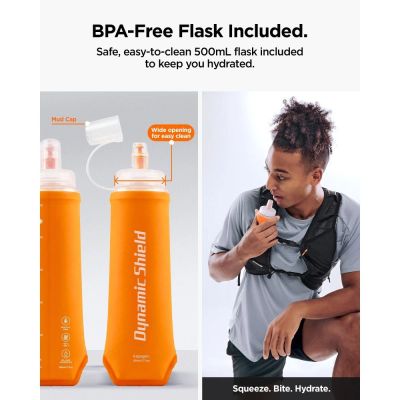 11. Spigen A721 Dynamic Shield L-XL Laufweste mit 500 ml Softflask – Schwarz