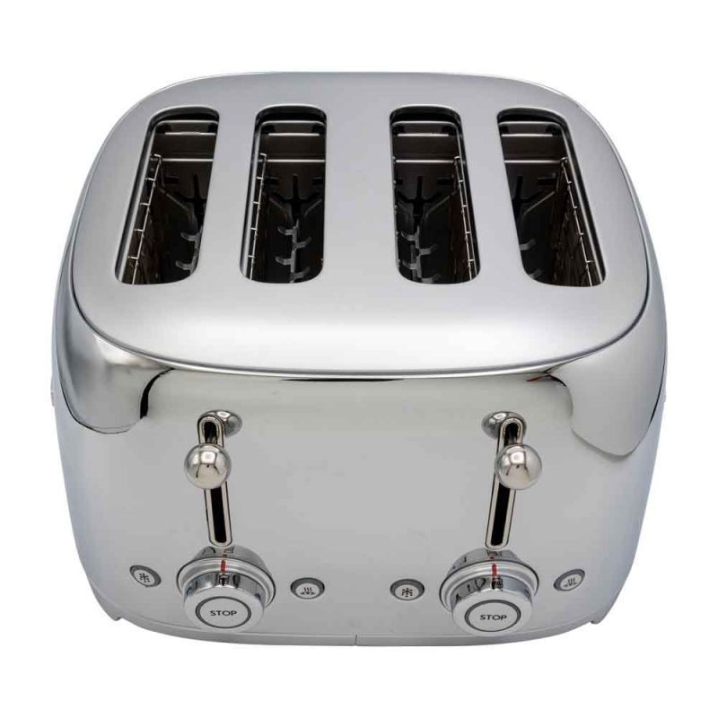 Smeg TSF03SSEU Toaster 6, 4 Backfächer, 2000 W, Chrom