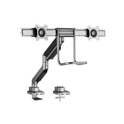2. Zubehör: Tischhalterung 17"-32"/2TFT 360° Gasfeder 9 kg silber