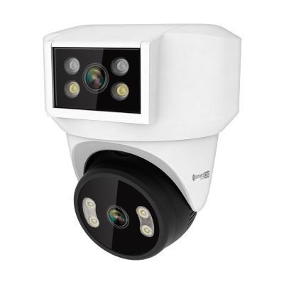 Kruger&Matz Connect C180 WLAN-Kamera mit 2 PTZ-Objektiven (360°, 2K), Tuya Smart Life, Farbwiedergabe, Nachtsicht, Audio und KI