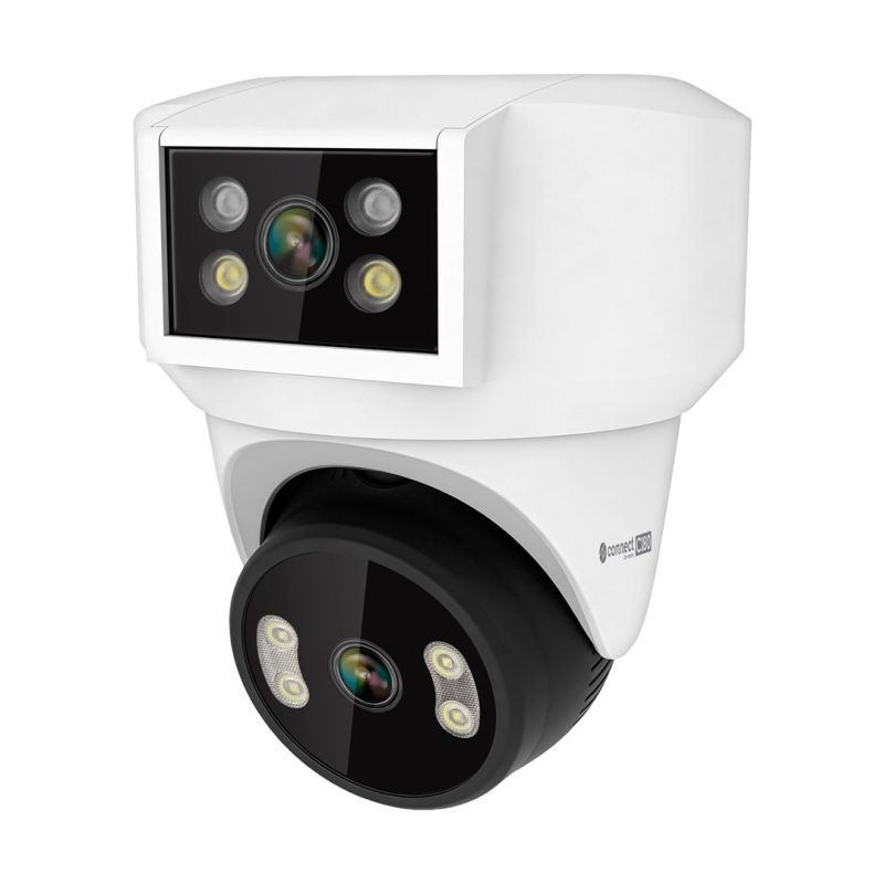 Kruger&Matz Connect C180 WLAN-Kamera mit 2 PTZ-Objektiven (360°, 2K), Tuya Smart Life, Farbwiedergabe, Nachtsicht, Audio und KI