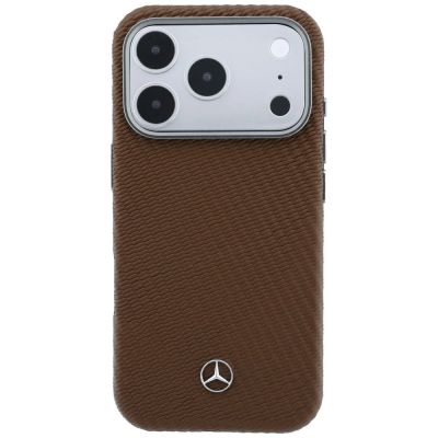 3. Mercedes Leder-Halbhülle in Holzoptik mit MagSafe-Funktion für iPhone 18 Pro / 17 Pro – Braun