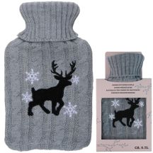 GUMMI-WÄRMWASSERFLASCHE MIT ALPINA-HÜLLE 0,7L RENTIER