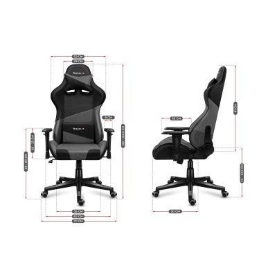 14. Huzaro Force 6.2 Gaming-Stuhl aus grauem Netzgewebe