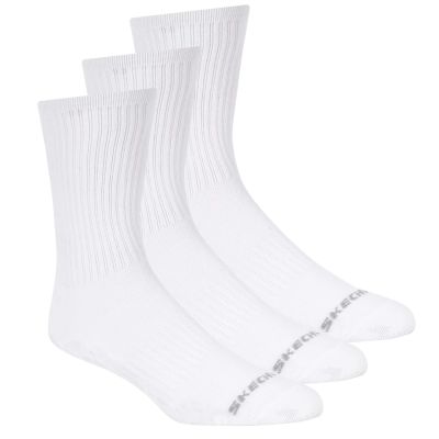 3. Skechers 3er-Pack Unisex-Sneaker, Rundhalsausschnitt, Non-Frottee, S601102-100, Weiß, Größe 43-46