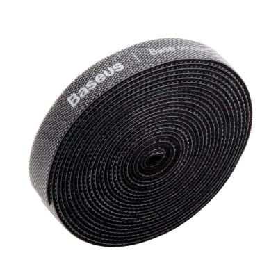 3. Baseus Rainbow Circle Klettbänder - Klettverschluss Klettband Kabelorganisator 3m schwarz (ACMGT-F01)