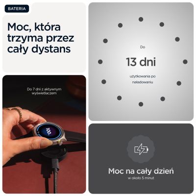 9. Motorola Moto Watch 512 MB, Farbe: Vulkanasche/Silikon Schwarz
