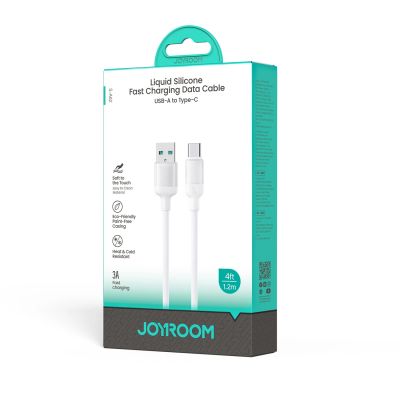 6. Joyroom S-A62 Lively Series 3A Schnelllade-Datenkabel (USB-A auf Typ-C) 1,2 m – Weiß