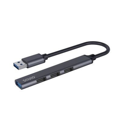SAVIO USB-A Hub – 3 x USB-A 2.0, 1 x USB-A 3.0, Grau AK-70