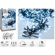 Lichterkette für den Weihnachtsbaum, 576 LEDs, Timer, Kaltweiß