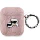 Karl Lagerfeld Monogram Karl & Choupette Head Case für AirPods 1/2 – Rosa