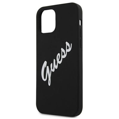 6. Guess GUHCP12SLSVSBW iPhone 12 mini 5.4" schwarz-weißes Hardcase Silikon Vintage