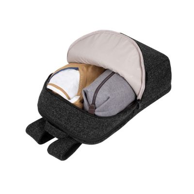 13. RIVACASE Anvik 15,6"-Laptop-Rucksack, 15 l, schwarz, aus wasserdichtem Material, Fächer für ein 10,5"-Tablet, Smartphone, Dokumente, Zubehör, Trinkflasche