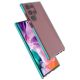 4. Spring Case Cover Gel Cover mit farbigem Rahmen für das Samsung Galaxy S22 Ultra dunkelblau