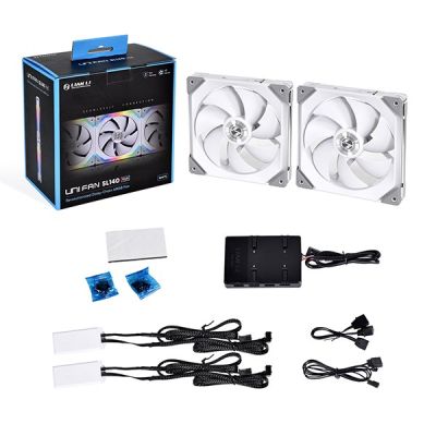 3. Lian Li Uni Fan SL140 Computergehäuselüfter 14cm Weiß 2 Stück.
