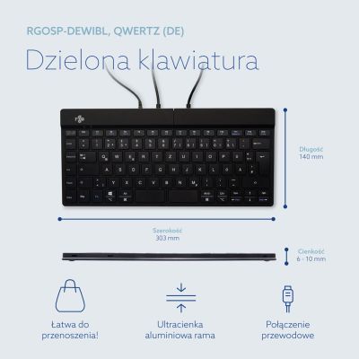 9. R-Go Tools Ergonomische R-Go Split Break v2 Tastatur mit Break-Software, QWERTZ_DE, kabelgebunden, Schwarz