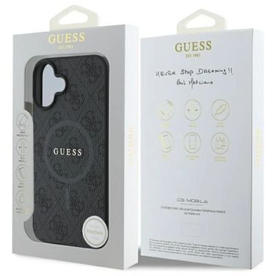 8. Guess 4G Ring Classic Logo MagSafe-Hülle für iPhone 16 – Schwarz