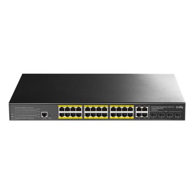 Cudy GS2028PS4 Managed L2 Gigabit Ethernet (10/100/1000) PoE-Unterstützung 1 HE Schwarz