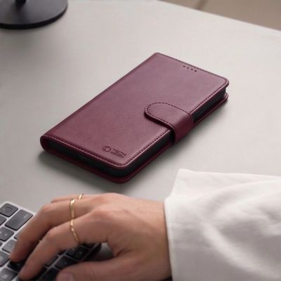 7. Tech-Protect Wallet Case für Samsung Galaxy A26 5G / A17 4G / 5G - Burgunderrot