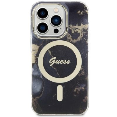 3. Guess, GUHMP14XHTMRSK iPhone 14 Pro Max 6,7" schwarz/schwarzes Hardcase Golden Marble MagSafe