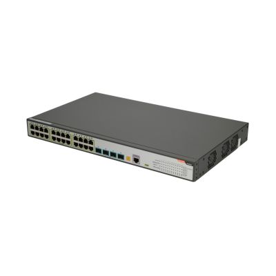 6. FiberHome S4820-28T-X-PE-AC Netzwerk-Uplinks, verwaltetes L2/L3 Gigabit-Ethernet (10/100/1000), PoE-Unterstützung, 1 HE, Schwarz, Grau