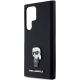 6. Karl Lagerfeld Silikon Ikonik Metal Pin Hülle für Samsung Galaxy S24 Ultra – Schwarz