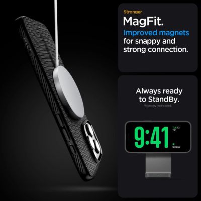 16. Spigen Liquid Air "T" MagSafe Hülle für iPhone 16 Pro - Mattschwarz