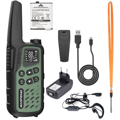 4. Baofeng BF-T25E Walkie-Talkie, grün, 2 Stück