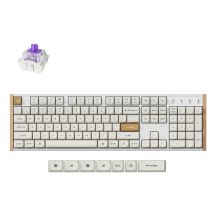 Keychron K10 HE Gaming-Tastatur USB + RF Wireless + Bluetooth QWERTZ Englisch Weiß, Holz
