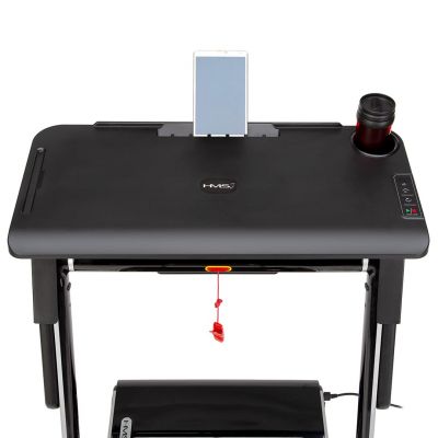 20. HMS LOOP12 MULTI Elektrisches Laufband mit Schreibtisch 1-12 km/h, Grau