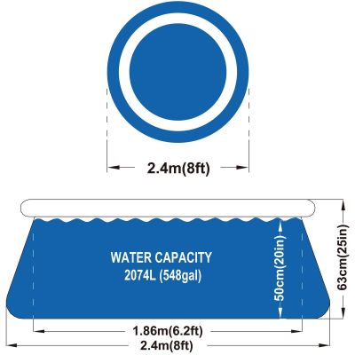 14. Aufblasbarer Pool mit aufblasbarem Halsband 240 x 63 cm 17792